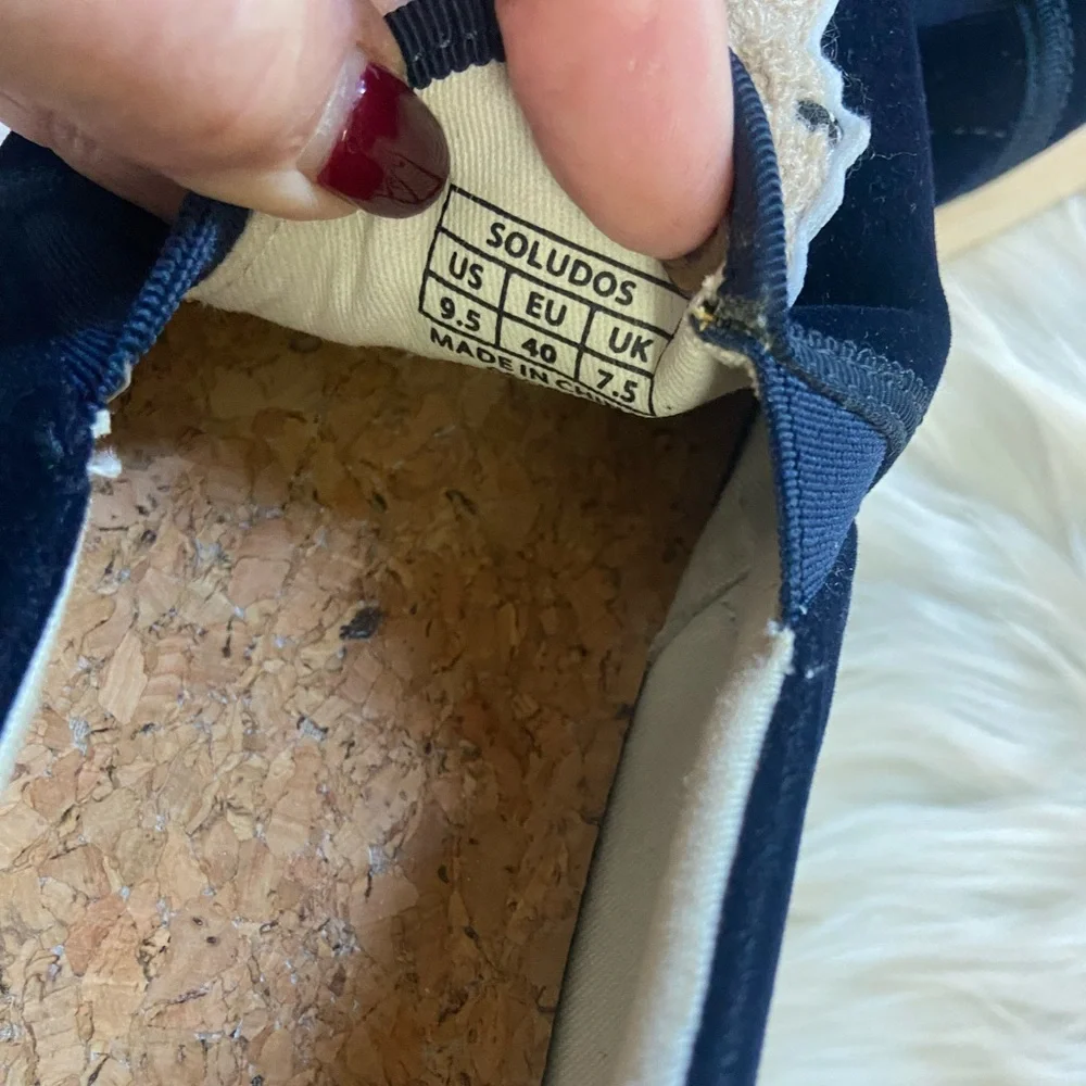 Soludos Sz 9.5 Navy Slip-On Shoes with Llama Embroidery - Picture 7 of 7